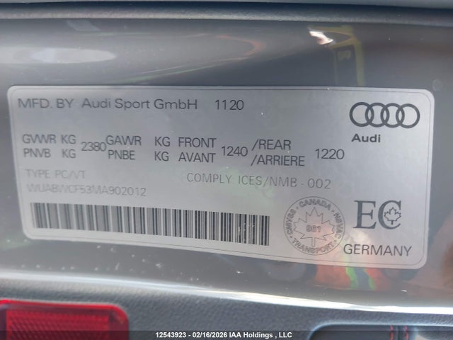 WUABWCF53MA902012 Audi RS5