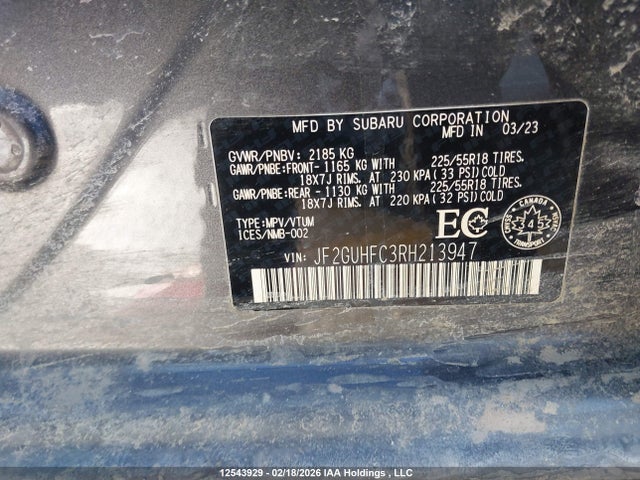 2024 Subaru Crosstrek Sport მანქანა იყიდება აუქციონზე, vin: JF2GUHFC3RH213947, აუქციონის ნომერი: 12543929