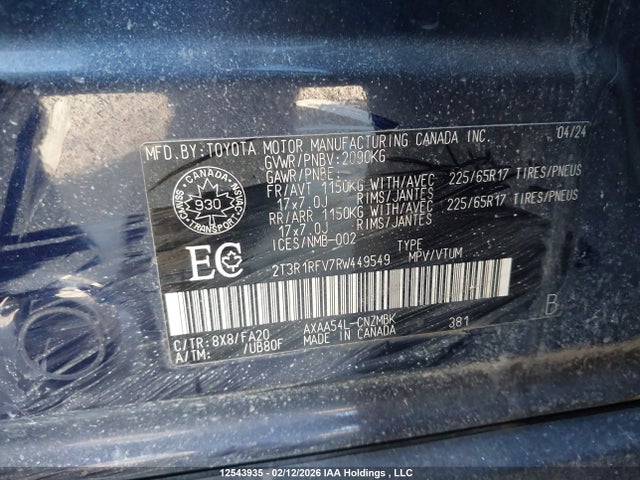 Toyota Rav4 Xle 2024 2T3R1RFV7RW449549 Image 9