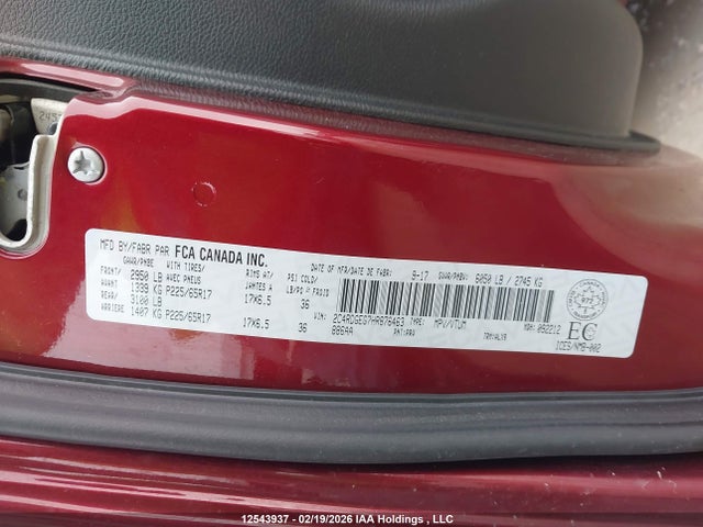 Dodge Grand Caravan Gt 2017 2C4RDGEG7HR876463 Image 9