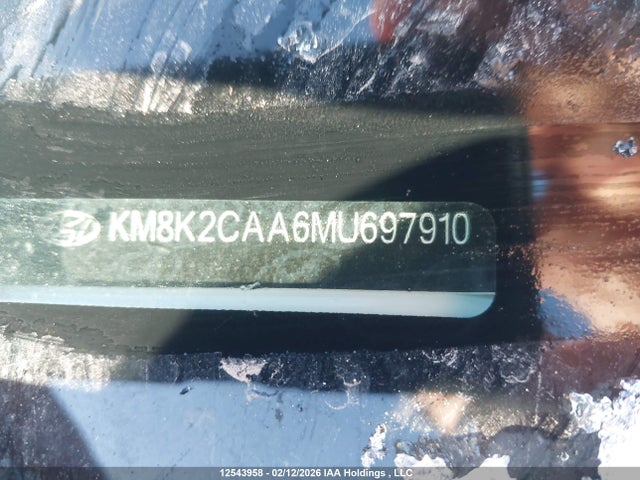 12543958 :رقم المزاد ، KM8K2CAA6MU697910 vin ، 2021 Hyundai Kona Sel مزاد بيع
