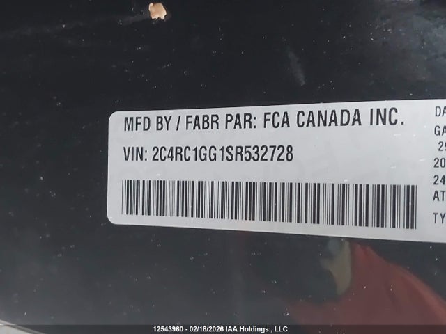 2C4RC1GG1SR532728 Chrysler Pacifica Limited