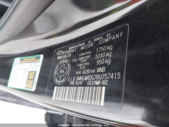 KMHLM4DG7RU757415 Hyundai ELANTRA SEL