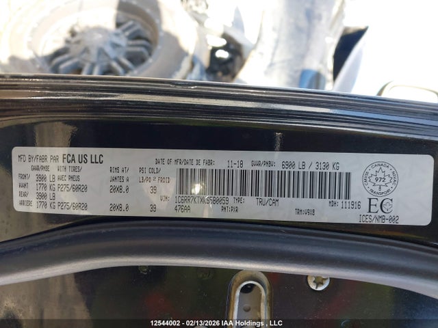 12544002 :رقم المزاد ، 1C6RR7KTXKS580059 vin ، 2019 Ram 1500 Classic St مزاد بيع