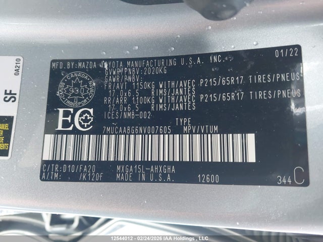 Toyota Corolla Cross 2022 7MUCAABG6NV007605 Image 9
