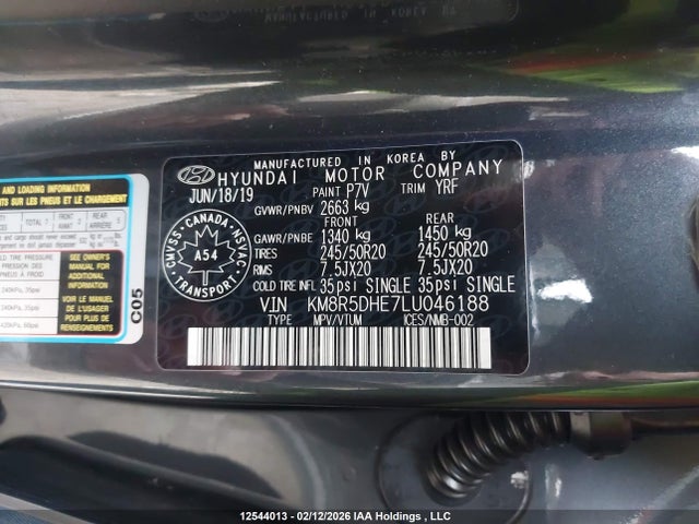 KM8R5DHE7LU046188 Hyundai Palisade Limited