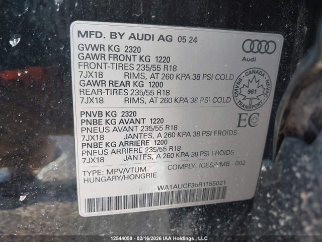 WA1AUCF36R1155021 Audi Q3