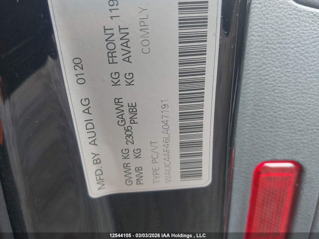 Aukcja sprzedaży 2020 Audi A4 3.0t Technik, vin: WAUC4AF46LA047191, numer aukcji: 12544105