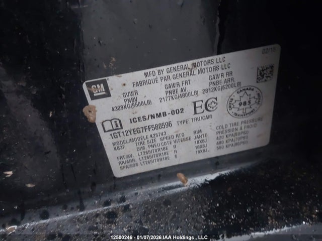 1GT12YEG7FF580596 GMC Sierra 2500hd Sle