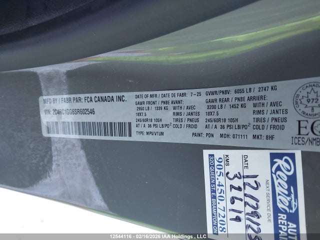 Chrysler Pacifica Limited 2025 2C4RC1GG6SR602546 Image 18
