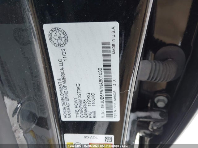19UUB6F57NA801030 Acura Tlx A-spec