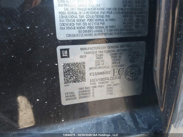 1GCUYBEF0LZ115152 Chevrolet Silverado K1500 Custom