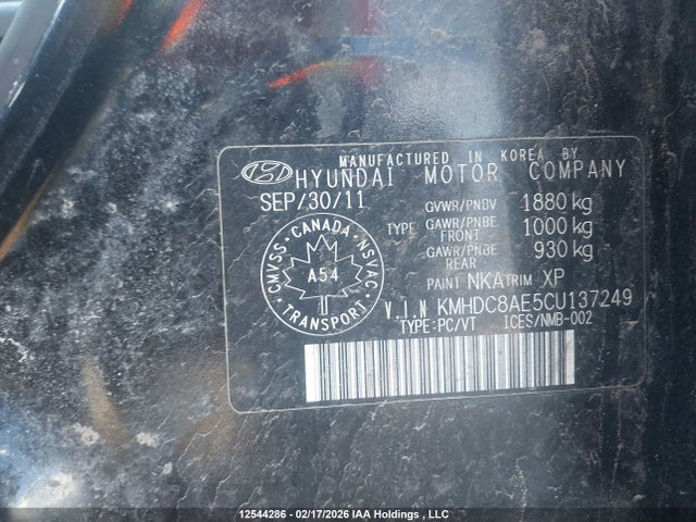 Продаж на аукціоні авто 2012 Hyundai Elantra Touring Gl/gls/gls Sport/l, vin: KMHDC8AE5CU137249, номер лоту: 12544286