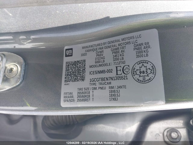 1GCGTBEN7N1305521 Chevrolet Colorado Wt