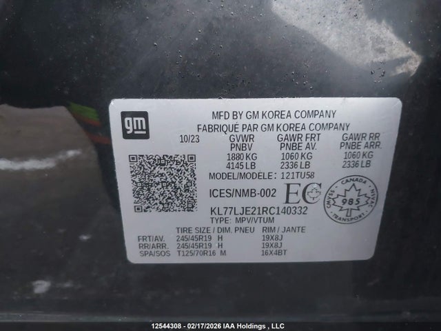 KL77LJE21RC140332 Chevrolet Trax 2rs