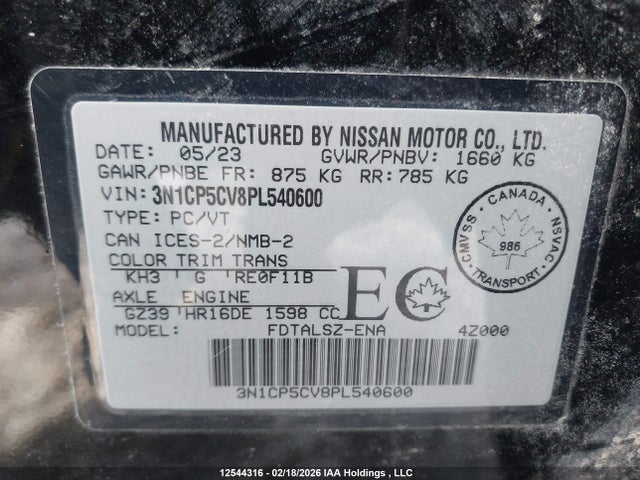 3N1CP5CV8PL540600 Nissan Kicks
