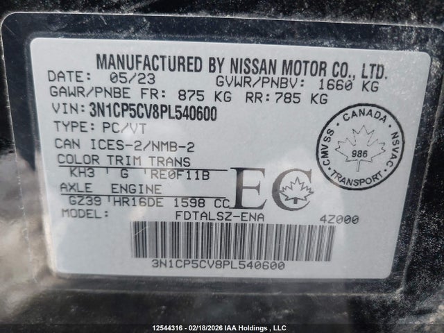 3N1CP5CV8PL540600 Nissan Kicks