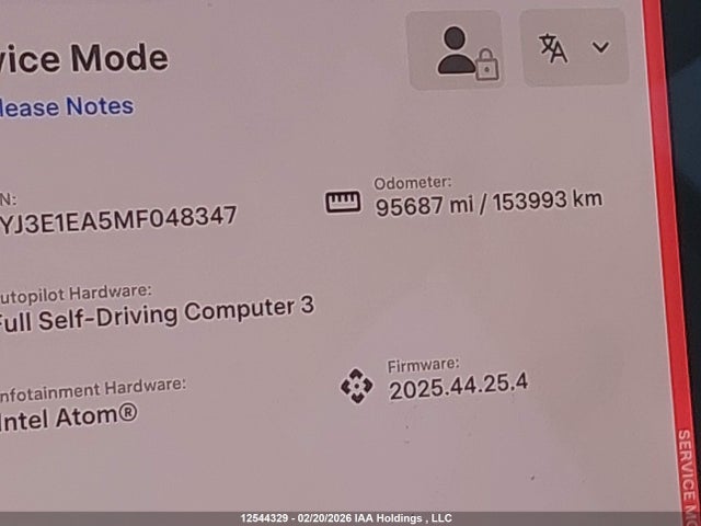 12544329 :رقم المزاد ، 5YJ3E1EA5MF048347 vin ، 2021 Tesla Model 3 Standard Range/standard Range Plus مزاد بيع