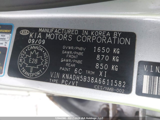 Продажа на аукционе авто 2010 Kia Rio, vin: KNADH5B38A6611582, номер лота: 12544366