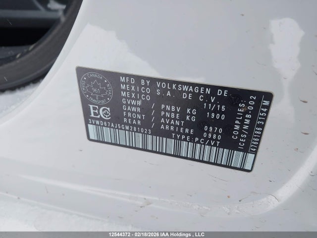 3VWD67AJ5GM281023 Volkswagen Jetta 1.4 Tsi Comfortline