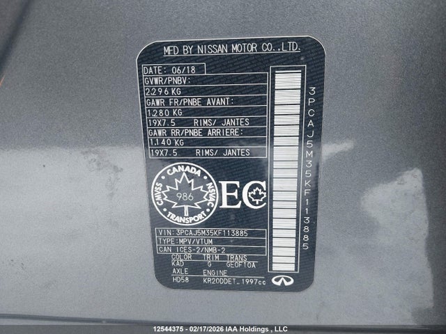 3PCAJ5M35KF113885 Infiniti Qx50 Autograph/essential/luxe/proactive/sensory