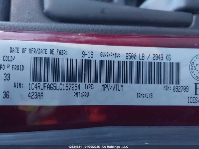 1C4RJFAG5LC157254 Jeep Grand Cherokee Altitude