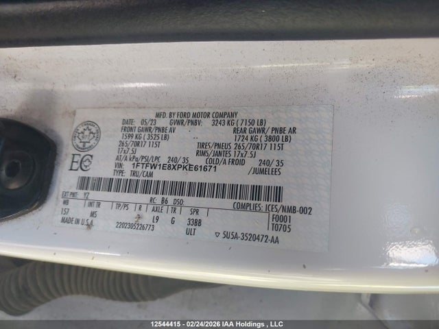 1FTFW1E8XPKE61671 Ford F150 Supercrew
