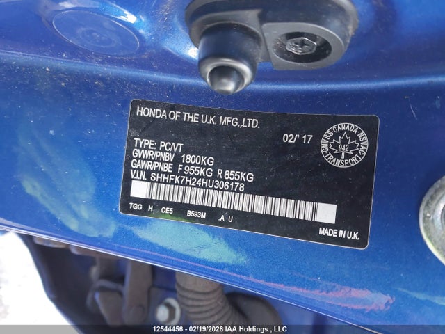 SHHFK7H24HU306178 Honda Civic Lx