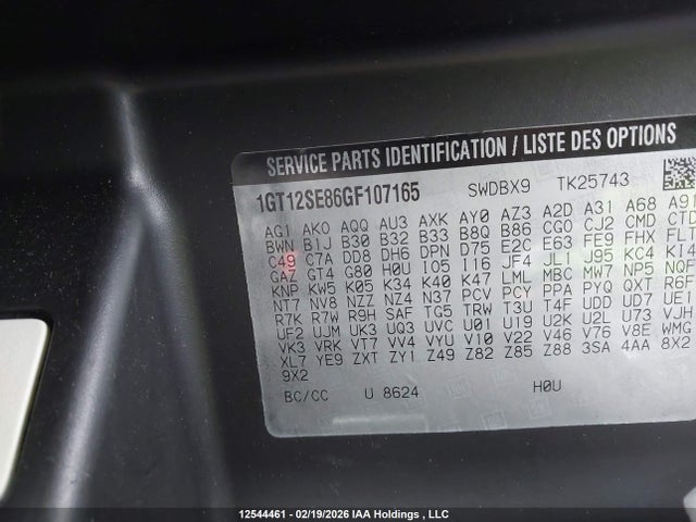 1GT12SE86GF107165 GMC Sierra 2500hd Sle