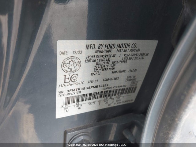 12544469 :رقم المزاد ، 3FMTK3SU8PMB10399 vin ، 2023 Ford Mustang Mach-e Premium مزاد بيع