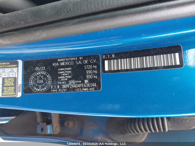 3KPF24AD4PE636144 KIA FORTE LX