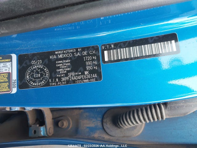 3KPF24AD4PE636144 KIA FORTE LX