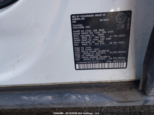 Aukcja sprzedaży 2024 Volkswagen Id.4 Pro, vin: 1V2WSPE81RC014270, numer aukcji: 12544499