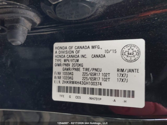 2HKRM4H43GH100374 Honda CR-V SE