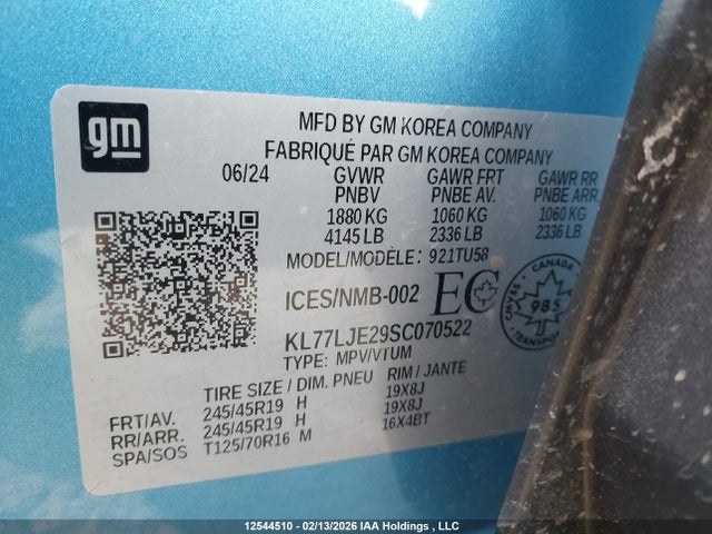 KL77LJE29SC070522 Chevrolet Trax 2rs