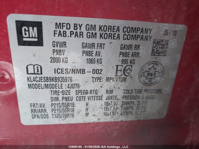 KL4CJESB9KB935976 Buick Encore Preferred