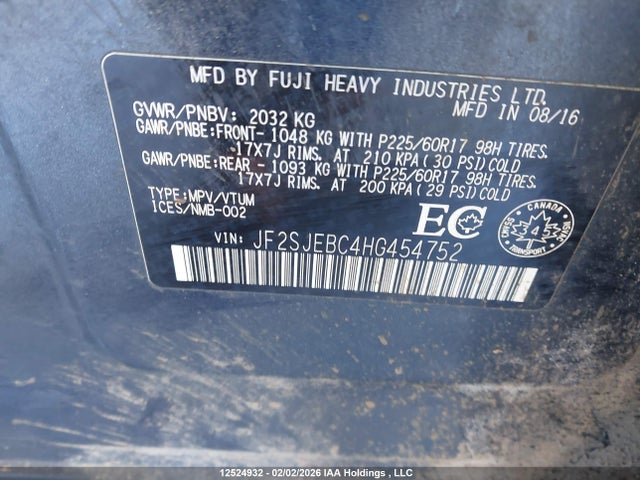 JF2SJEBC4HG454752 Subaru Forester 2.5i