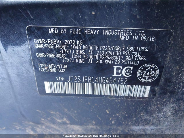 JF2SJEBC4HG454752 Subaru Forester 2.5i