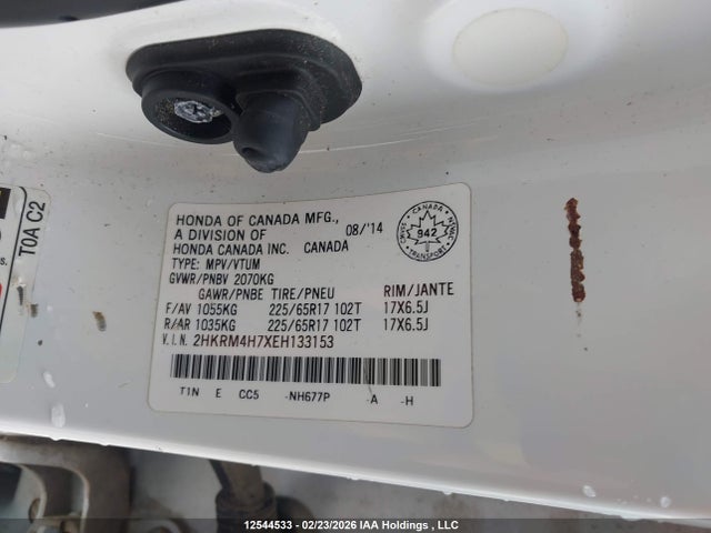 2HKRM4H7XEH133153 Honda CR-V EXL