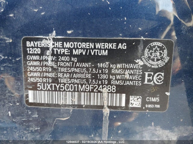 5UXTY5C01M9F24288 BMW X3 Xdrive30i