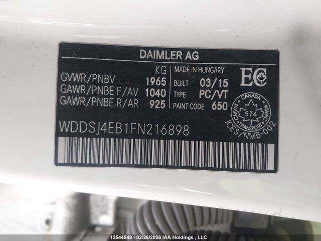 Mercedes-Benz CLA 250 2015 WDDSJ4EB1FN216898 Image 9