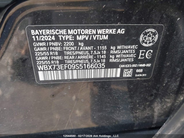 2025 Bmw X1 Xdrive28i მანქანა იყიდება აუქციონზე, vin: WBX73EF09S5166035, აუქციონის ნომერი: 12544580