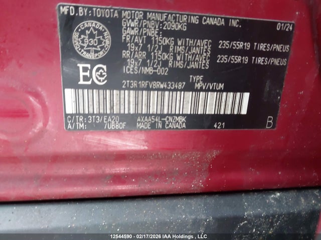 2T3R1RFV8RW433487 Toyota Rav4 Xle/xle Premium