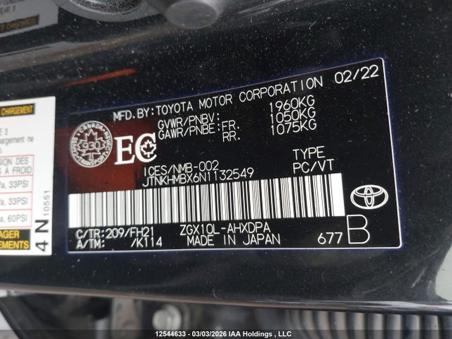 JTNKHMBX6N1132549 Toyota C-HR LE