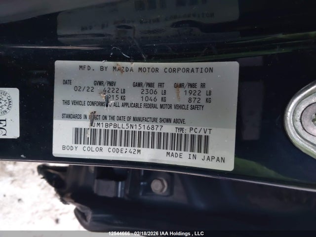 JM1BPBLL5N1516877 Mazda Mazda3 Gs