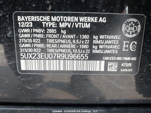 5UX23EU07R9U96655 BMW X5 Xdrive40i