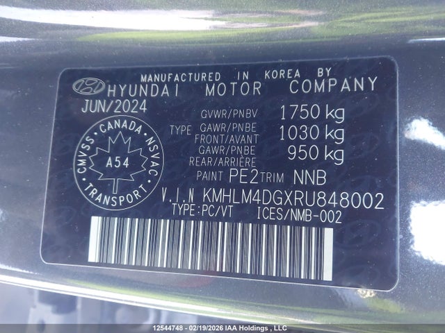 2024 Hyundai Elantra Preferred მანქანა იყიდება აუქციონზე, vin: KMHLM4DGXRU848002, აუქციონის ნომერი: 12544748