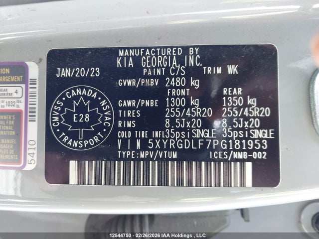 5XYRGDLF7PG181953 KIA SORENTO LX