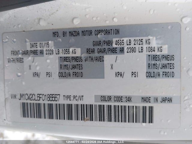 Mazda Mazda5 Gs 2015 JM1CW2CL6F0186567 Image 9
