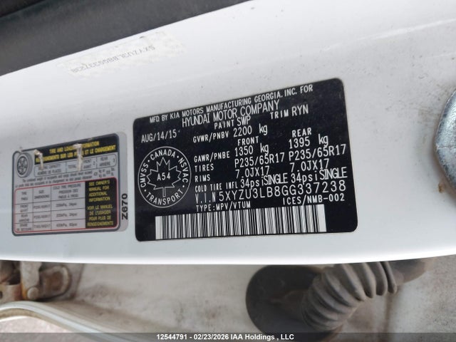 5XYZU3LB8GG337238 Hyundai Santa Fe Sport 2.4 Premium